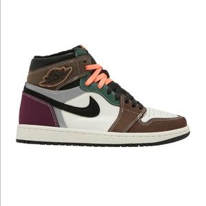 Air Jordan 1 high-top OD Retro sneakers.                     Black/Archaeo Brown